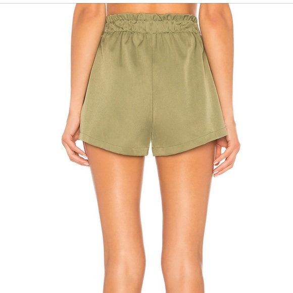 Superdown Katerina Paperbag Shorts in Army Green - Picture 4 of 6